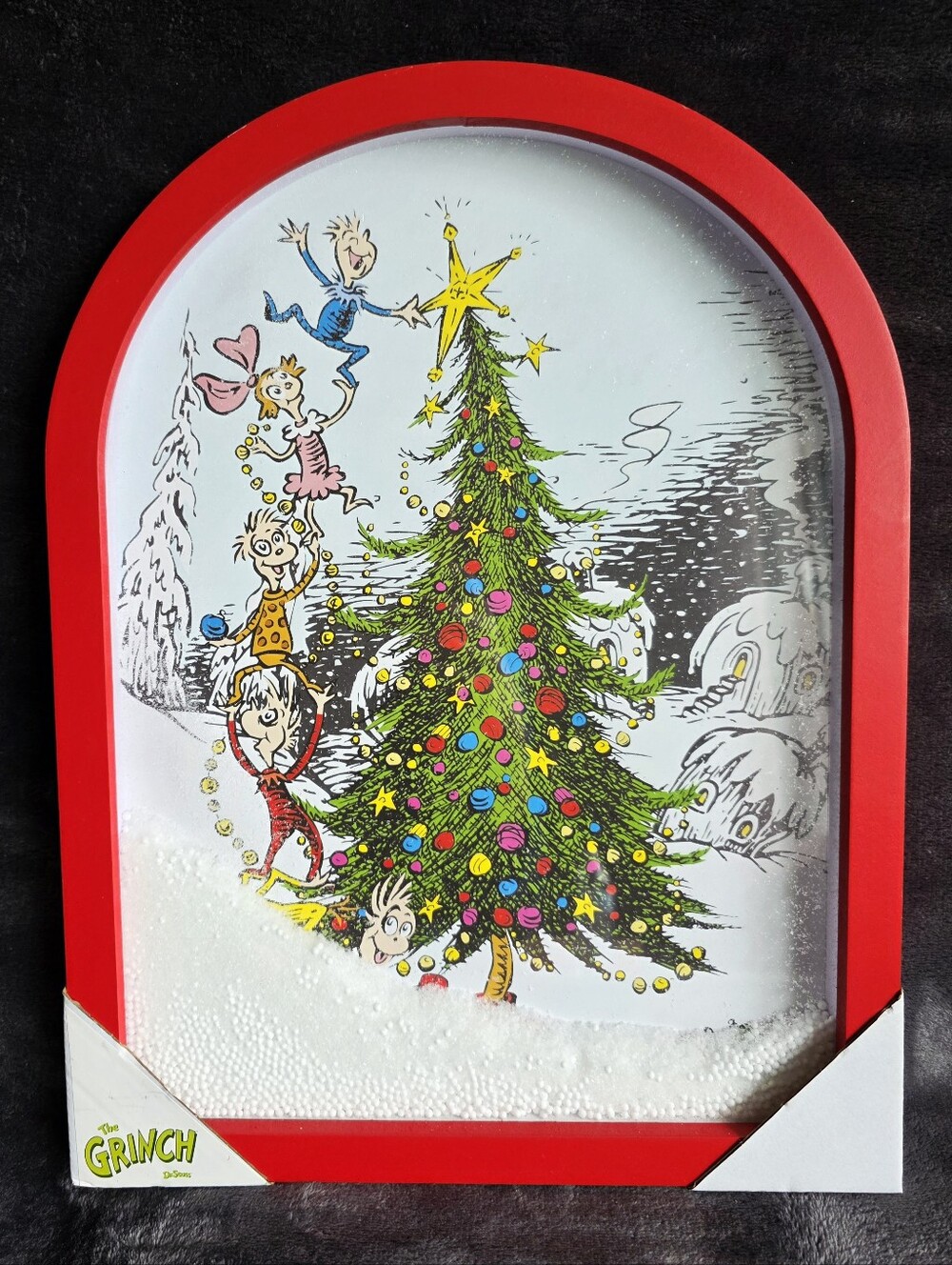 New Whoville The Grinch Tree Arch Shaker Framed Christmas Holiday wall decor